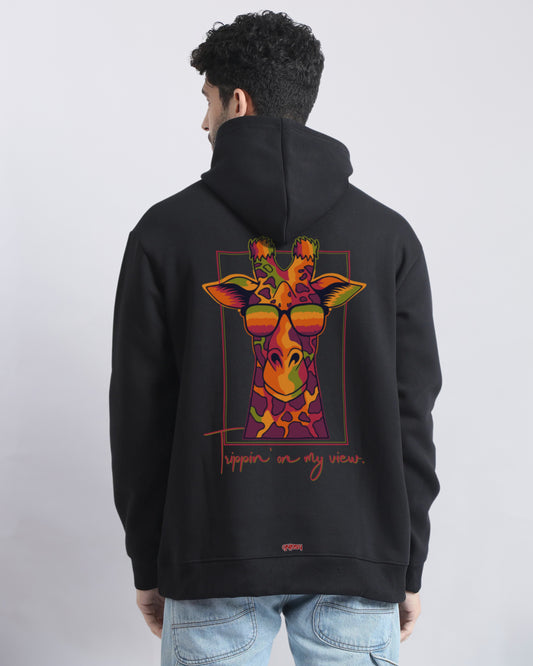 TRIPPIN ON MY VIEW HEAVY FLEECE HOODIE