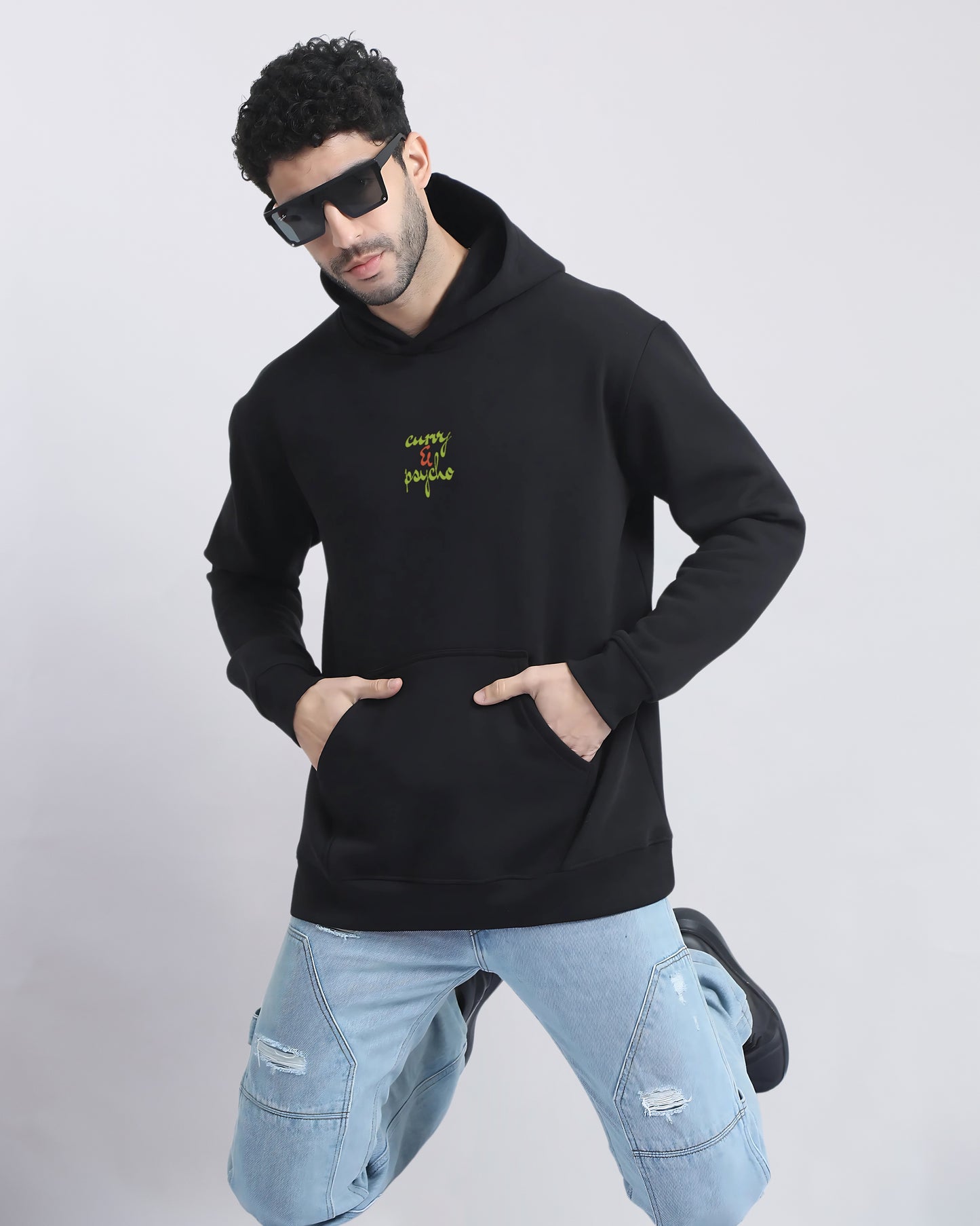 CURVY & PSYCHO HEAVY FLEECE HOODIE