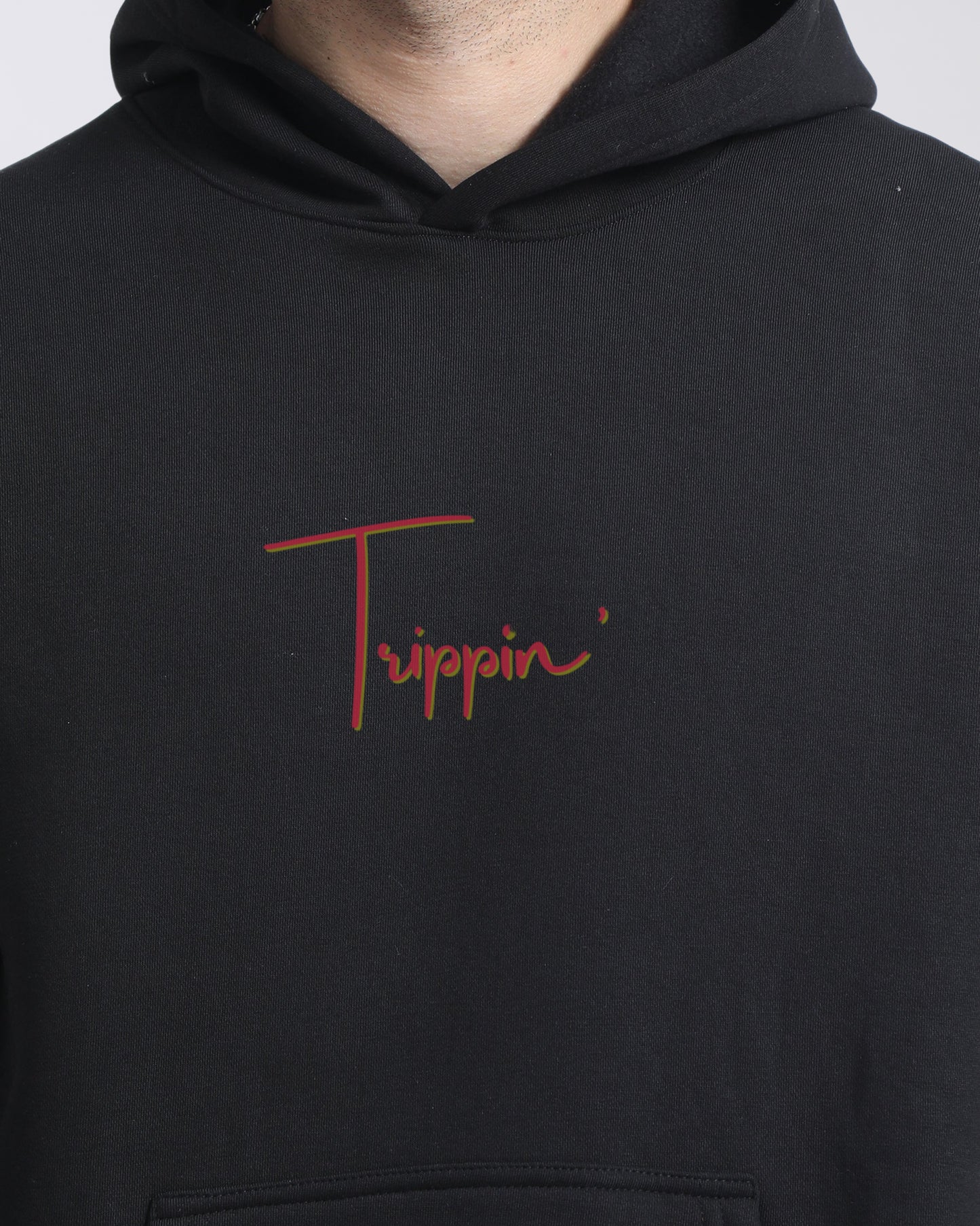 TRIPPIN ON MY VIEW HEAVY FLEECE HOODIE