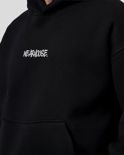 GYPSY STAR Black Oversized Fleece Hoodie
