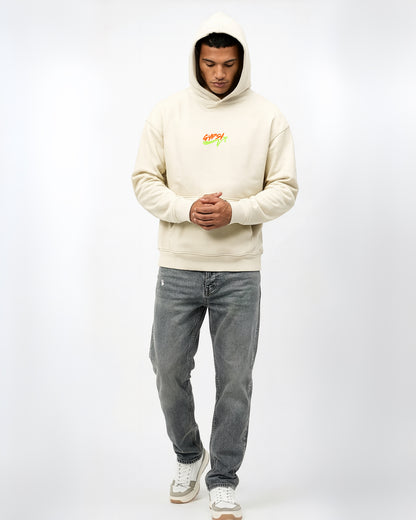 WEARHOUSE GRAFFITI Offwhite Oversized Fleece Hoodie