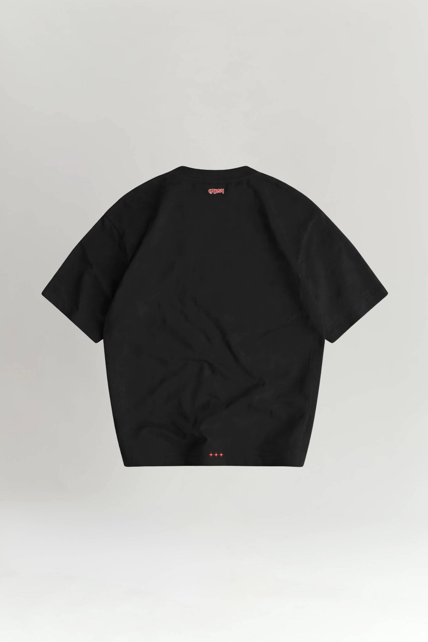 Black t-shirt on a light gray background