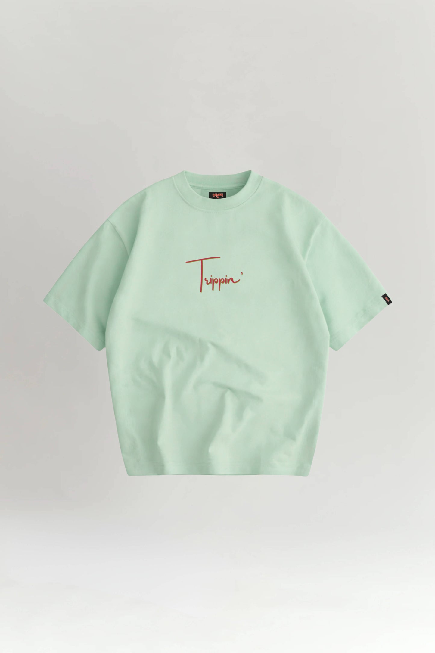 Light green t-shirt with brand logo on a white background