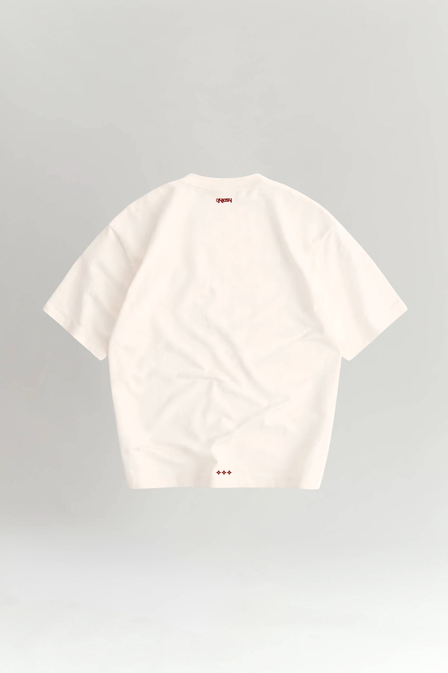 Off white t-shirt on a light gray background