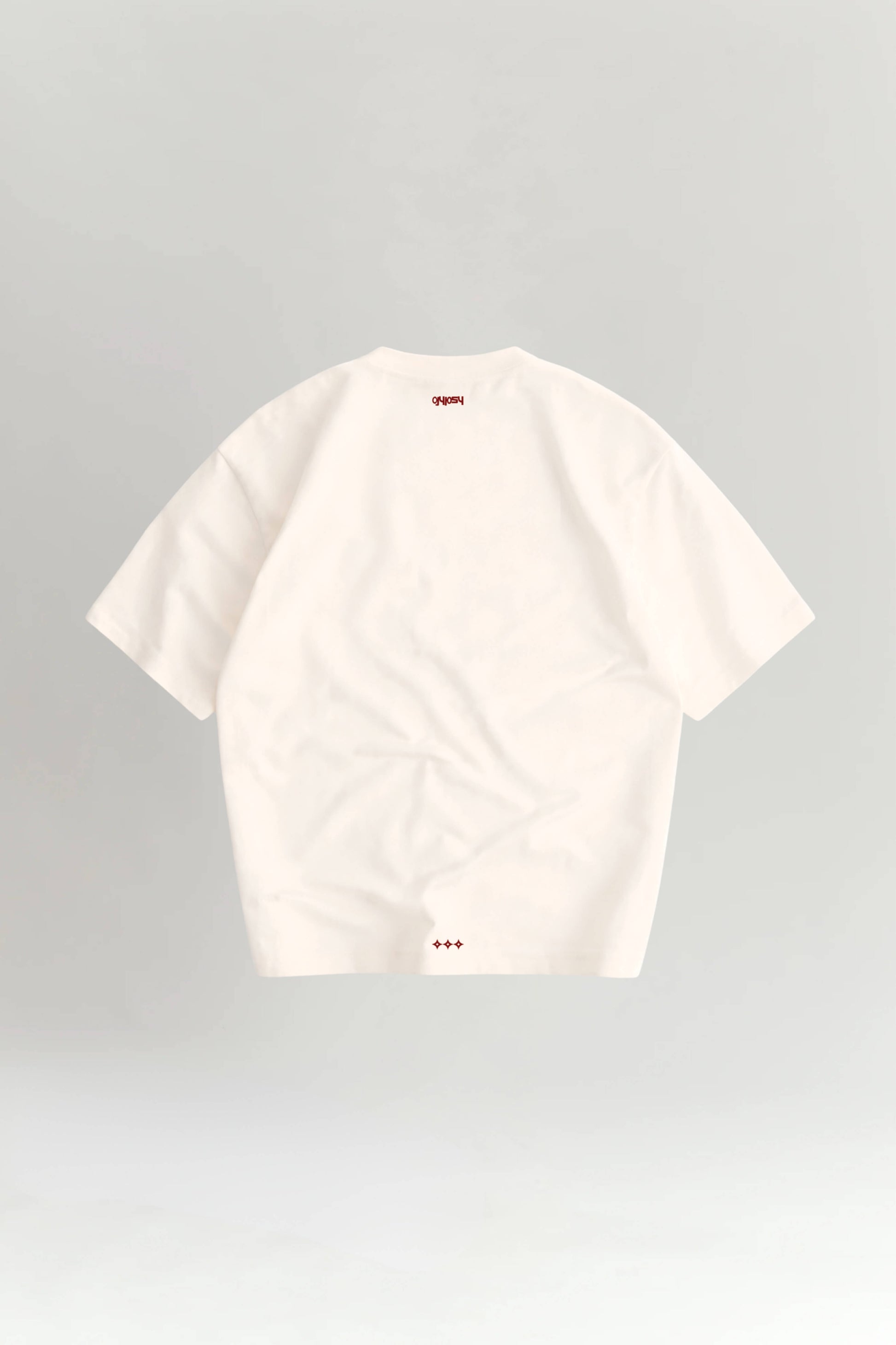 Off white t-shirt on a light gray background
